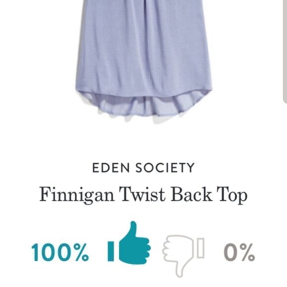 EDEN SOCIETY top Finnigan twist back blue sleeveless rayon M - Picture 8 of 8